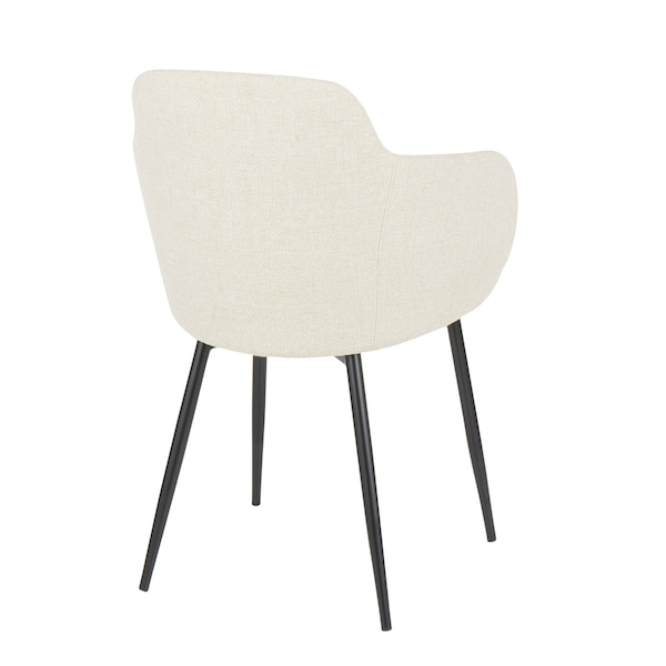 Lumisource Boyne Chair in Black Metal and Cream Noise Fabric - CH-BOYNE BKCR