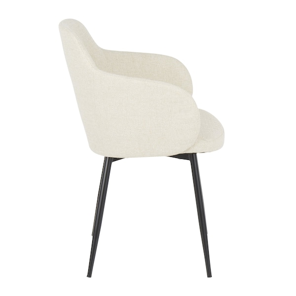 Lumisource Boyne Chair in Black Metal and Cream Noise Fabric - CH-BOYNE BKCR