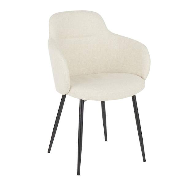 Lumisource Boyne Chair in Black Metal and Cream Noise Fabric - CH-BOYNE BKCR
