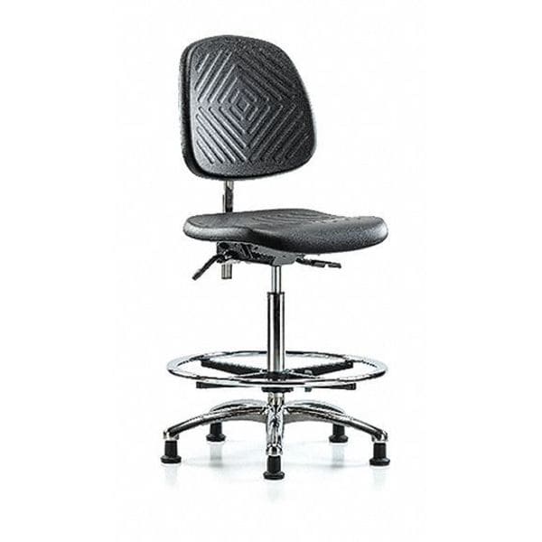 Zoro Select Clean Room Chair Ergonomic Chair, No Arms, 24-1/2" to 34-3/4" Height, Polyurethane, Black - BR-NCR-PHBCH-MB-CR-T1-A0-CF-RG-BLK
