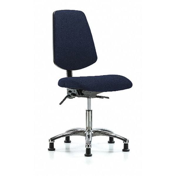 Blue Ridge Ergonomics Desk Chair Fab Desk Chair, Med, Bk, Glds, Navy, No Arms, 19" to 24" Height, Fabric, Dark Blue - BR-FDHCH-MB-CR-T1-A0-RG-F45