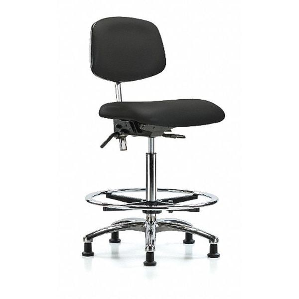 Zoro Select Clean Room Chair Ergonomic Chair, No Arms, 26-1/4" to 36" Height, Vinyl, Black - BR-NCR-VHBCH-CR-T1-A0-CF-RG-8540