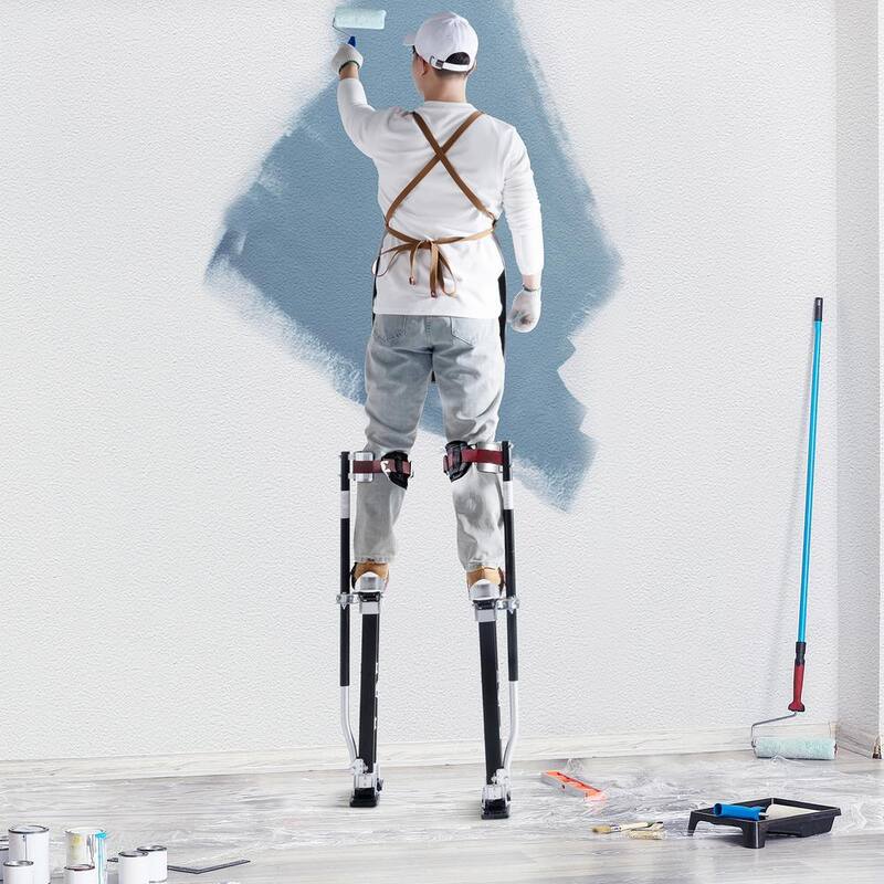 SVOPES 24 in.-40 in. Adjustable Aluminum Drywall Stilts with Knee Pads Durable Non-slip Tool for Painting Taping Walking Black - SGBGQYCHS2440P55RV0-0827
