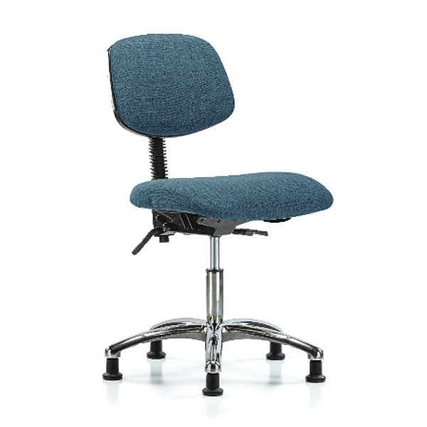 Blue Ridge Ergonomics Desk Chair Desk Chair, Fabric, Chrome Tilt Glides, Blu, No Arms, 19" to 24" Height, Fabric, Blue - BR-FDHCH-CR-T1-A0-RG-F43