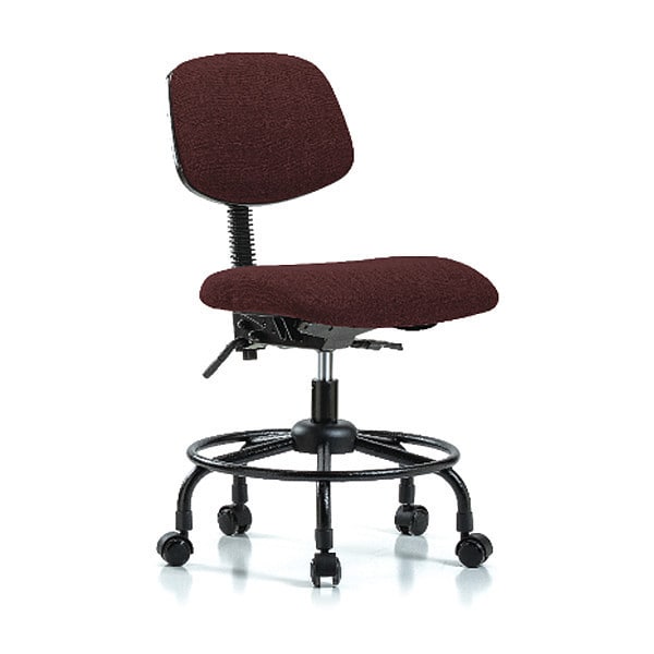 Blue Ridge Ergonomics Desk Chair Desk Chair, Fabric, RT Casters, Bur, No Arms, 21" to 26" Height, Fabric, Burgundy - BR-FDHCH-RT-T0-A0-RC-F41