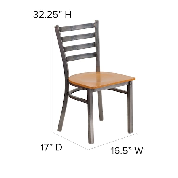 Flash Furniture Hercules Restaurant Chair, 16-1/2 in W 17" L 32-1/4" H - XU-DG694BLAD-CLR-NATW-GG