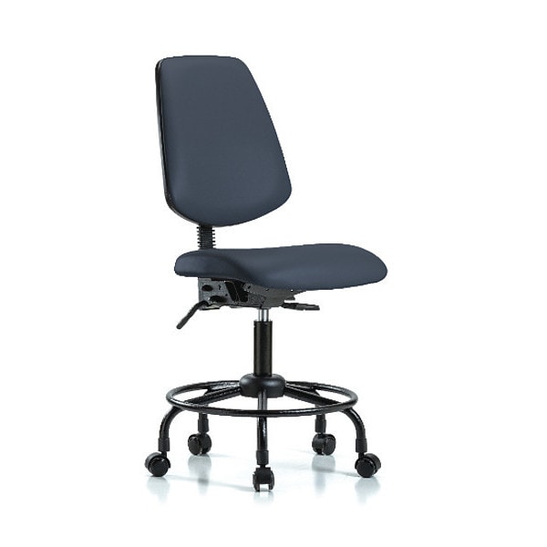 Blue Ridge Ergonomics Medium Bench Chair No Arms, 23" to 31" Height, Vinyl, Imperial Blue - BR-VMBCH-MB-RT-T0-A0-RC-8582