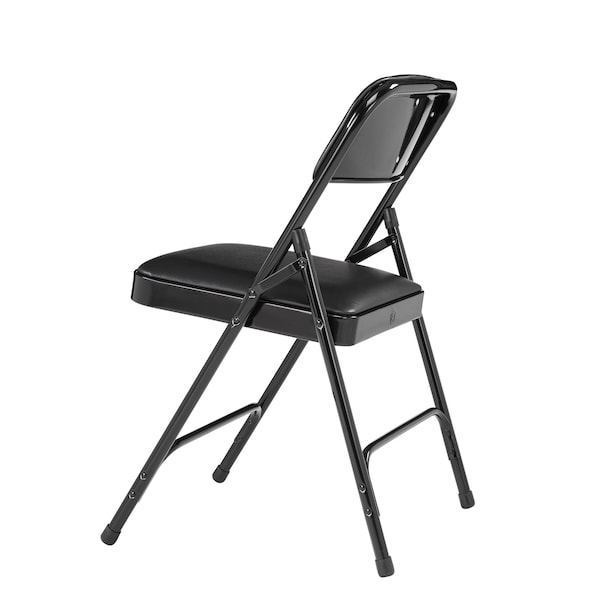 National Public Seating Folding Chair, Vinyl, 29-1/2in H, Black, PK4 - 1210