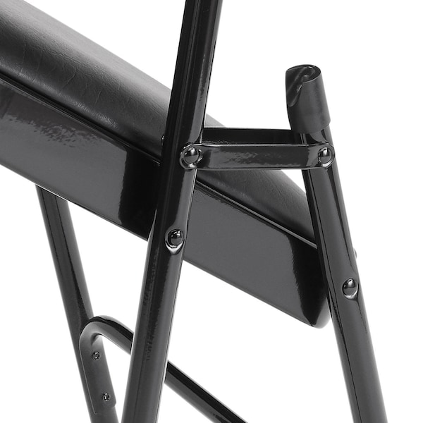 National Public Seating Folding Chair, Vinyl, 29-1/2in H, Black, PK4 - 1210