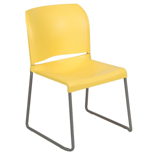 Flash Furniture Yellow Plastic Stack Chair - RUT-238A-YL-GG