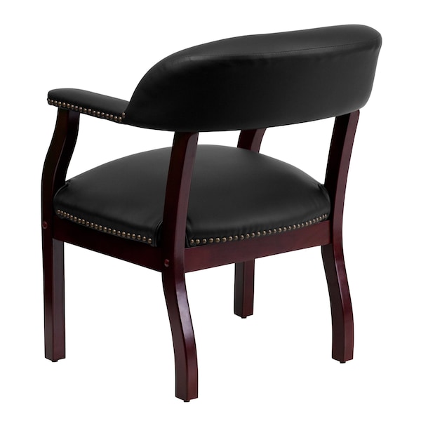 Flash Furniture Traditional Luxurious Conference Chair, Black Back, 24 in W 27" L 31-1/2" H, Upholstered Straight - B-Z105-LF-0005-BK-LEA-GG
