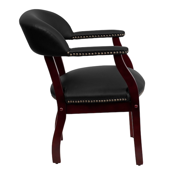 Flash Furniture Traditional Luxurious Conference Chair, Black Back, 24 in W 27" L 31-1/2" H, Upholstered Straight - B-Z105-LF-0005-BK-LEA-GG