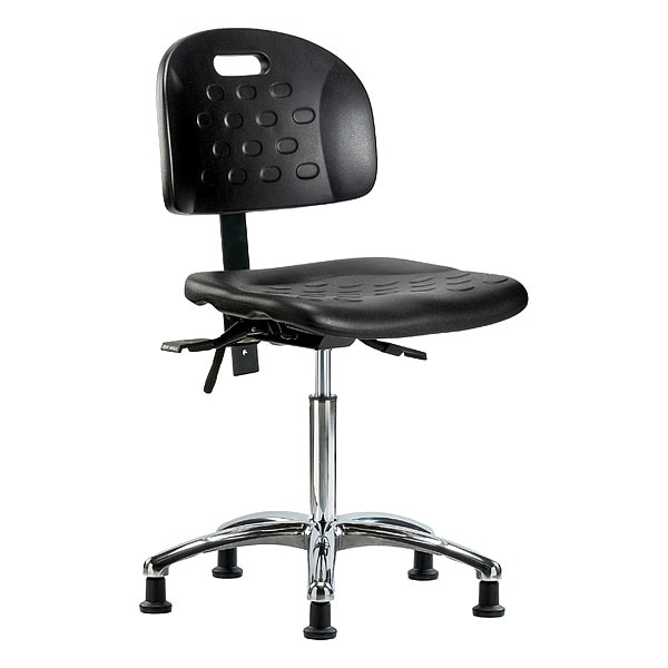 Zoro Select Medium Bench Chair Ergonomic Chair, No Arms, 20-1/2" to 28" Height, Polyurethane, Black - BR-HPMBCH-CR-T1-A0-NF-RG-BLK