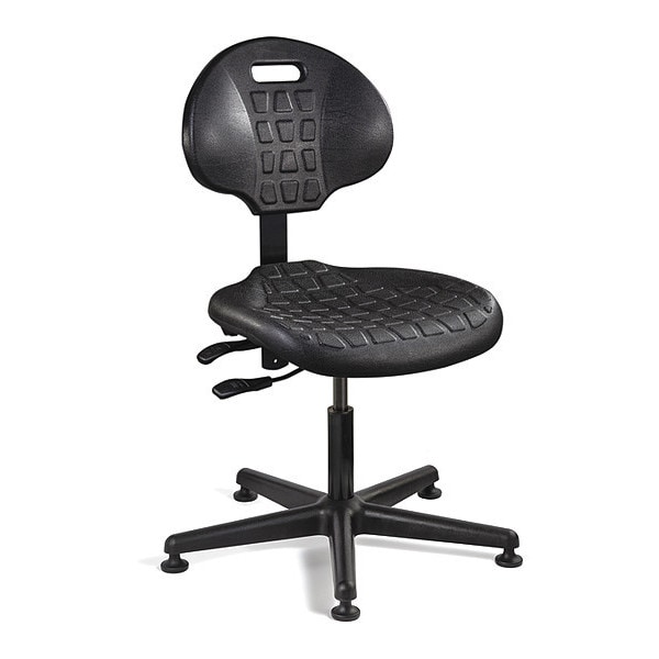 Bevco Polyurethane Desk Chair, 15" to 20", No Arms, Black - 7001-BLK