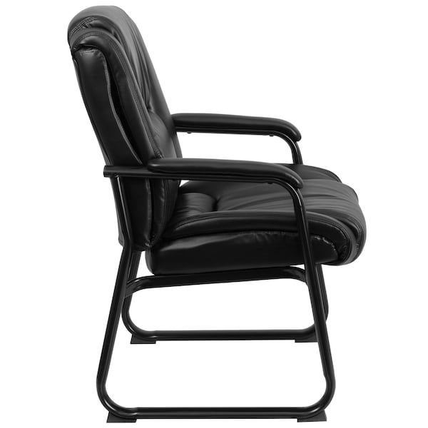 Flash Furniture Contemporary Reception Chair, Black Seat, Black Back, 29 in W 31" L 41-3/4" H, Padded, Leather Seat - GO-2138-GG