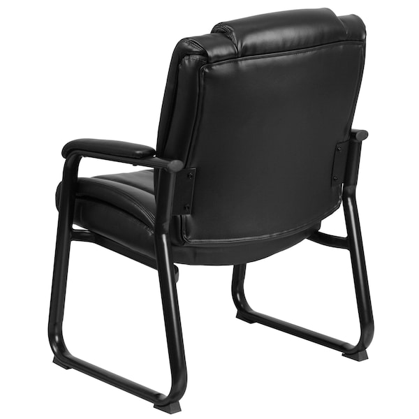 Flash Furniture Contemporary Reception Chair, Black Seat, Black Back, 29 in W 31" L 41-3/4" H, Padded, Leather Seat - GO-2138-GG