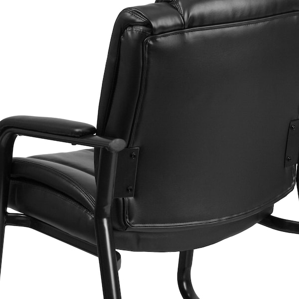 Flash Furniture Contemporary Reception Chair, Black Seat, Black Back, 29 in W 31" L 41-3/4" H, Padded, Leather Seat - GO-2138-GG