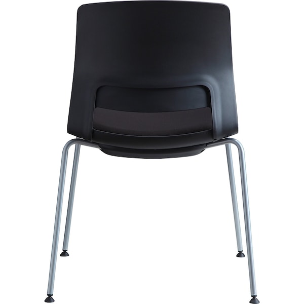 Lorell Arctic Series Stack Chairs Foam Black, Fabric Seat, PK2 - 42948