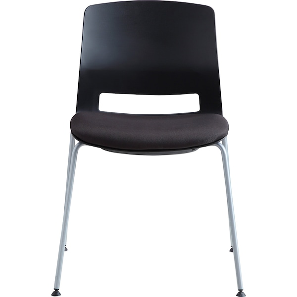Lorell Arctic Series Stack Chairs Foam Black, Fabric Seat, PK2 - 42948