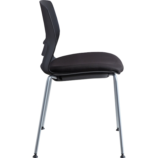Lorell Arctic Series Stack Chairs Foam Black, Fabric Seat, PK2 - 42948