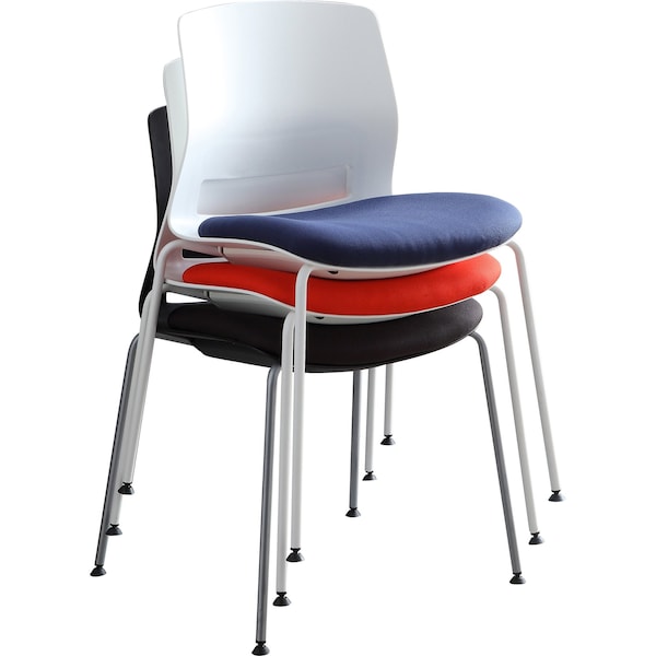 Lorell Arctic Series Stack Chairs Foam Black, Fabric Seat, PK2 - 42948