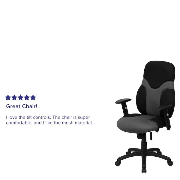 Flash Furniture Mesh Task Chair, 22 1/2-, Adjustable Padded - BT-6001-GYBK-GG
