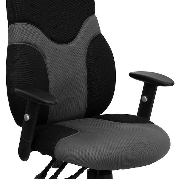 Flash Furniture Mesh Task Chair, 22 1/2-, Adjustable Padded - BT-6001-GYBK-GG
