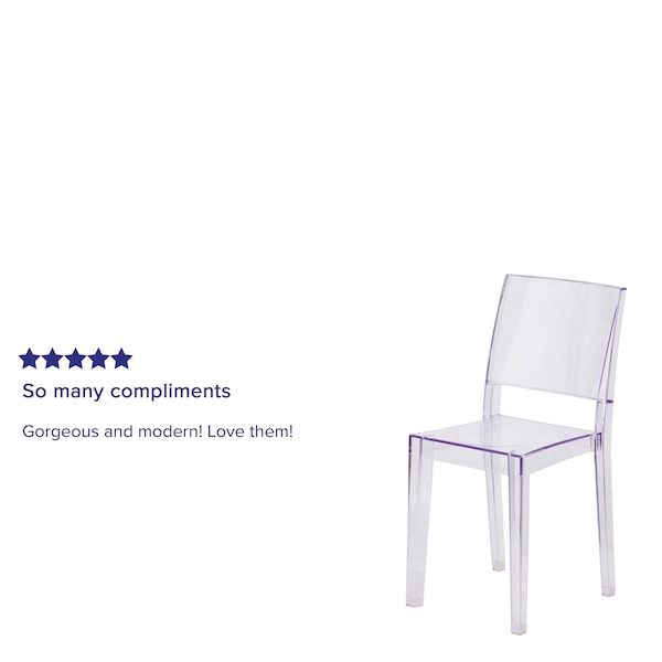 Flash Furniture Phantom Series Transparent Stacking Side Chair, PK4 - 4-FH-121-APC-GG