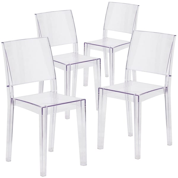 Flash Furniture Phantom Series Transparent Stacking Side Chair, PK4 - 4-FH-121-APC-GG