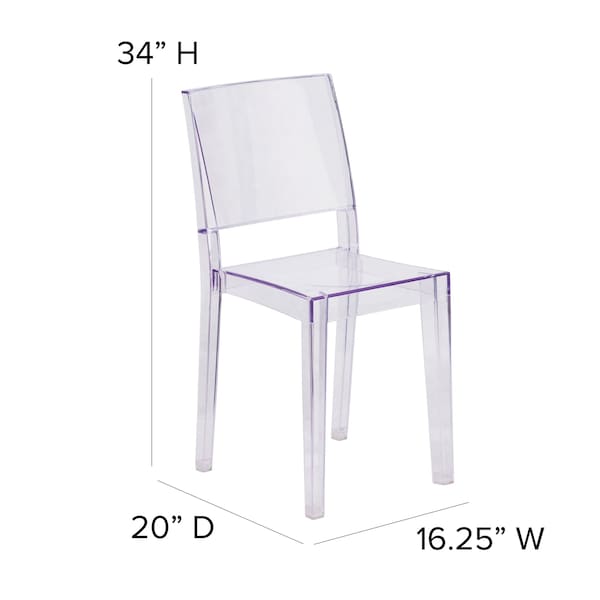 Flash Furniture Phantom Series Transparent Stacking Side Chair, PK4 - 4-FH-121-APC-GG