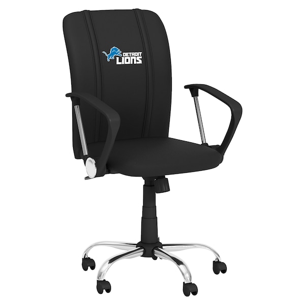 Dreamseat Curve Task Chair with Detroit Lions Secondary Logo - XZOCCURVE-PSNFL20051