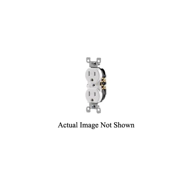Leviton Wall Fixture 5-15R Recep Tr Self-Grounding Ivory - T5320-SI