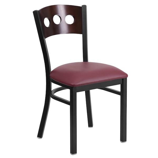 Flash Furniture Hercules Restaurant Chair, 17 in W 21" L 32" H - XU-DG-6Y2B-WAL-BURV-GG
