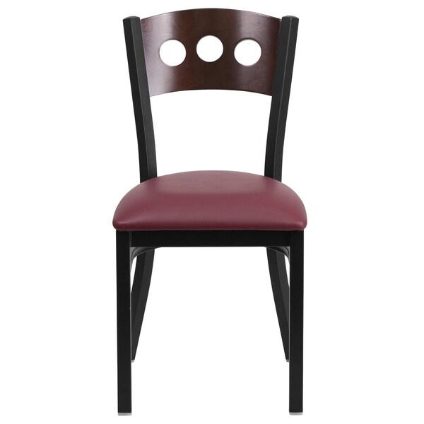 Flash Furniture Hercules Restaurant Chair, 17 in W 21" L 32" H - XU-DG-6Y2B-WAL-BURV-GG