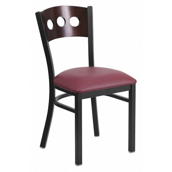 Flash Furniture Hercules Restaurant Chair, 17 in W 21" L 32" H - XU-DG-6Y2B-WAL-BURV-GG