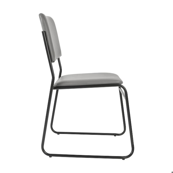 Flash Furniture HERCULES 500 lb. Capacity High Density Gray Vinyl Stacking Chair with Sled Base, 5PK - 5-XU-8700-GRY-B-VYL-30-GG