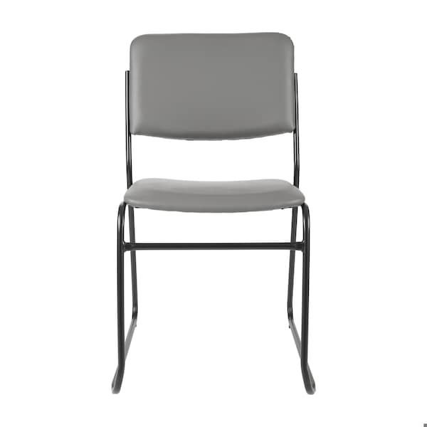 Flash Furniture HERCULES 500 lb. Capacity High Density Gray Vinyl Stacking Chair with Sled Base, 5PK - 5-XU-8700-GRY-B-VYL-30-GG