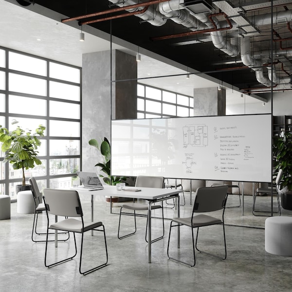 Flash Furniture HERCULES 500 lb. Capacity High Density Gray Vinyl Stacking Chair with Sled Base, 5PK - 5-XU-8700-GRY-B-VYL-30-GG