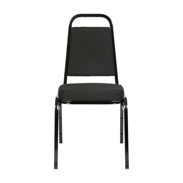 Flash Furniture HERCULES Series Trapezoidal Back Stacking Banquet Chair w/Black Fabric and 2.5in. Thick Seat, Black - FD-BHF-1-BK-BK-GG
