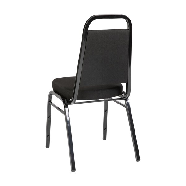 Flash Furniture HERCULES Series Trapezoidal Back Stacking Banquet Chair w/Black Fabric and 2.5in. Thick Seat, Black - FD-BHF-1-BK-BK-GG