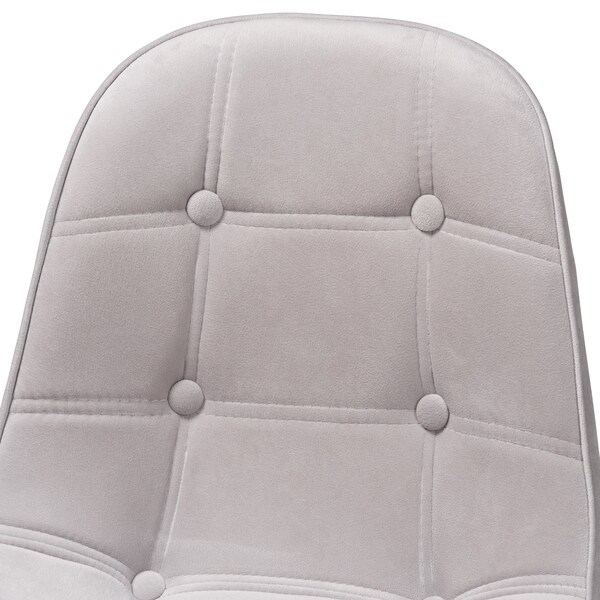 Baxton Studio Kabira Contemporary Glam and Luxe Grey Velvet Fabric and Gold Metal Swivel Office chair - 219-11910-ZORO