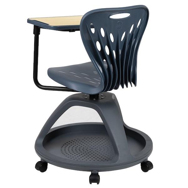 Flash Furniture Dark Gray Mobile Desk Chair, 360 Degree Tablet Rotation - YU-YCX-019-DG-GG