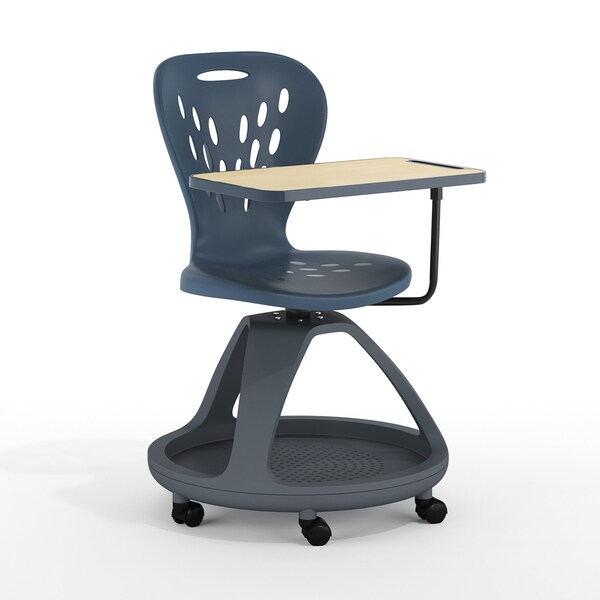 Flash Furniture Dark Gray Mobile Desk Chair, 360 Degree Tablet Rotation - YU-YCX-019-DG-GG