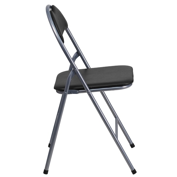 Flash Furniture Black Vinyl Folding Chair - 4-YB-YJ806H-GG