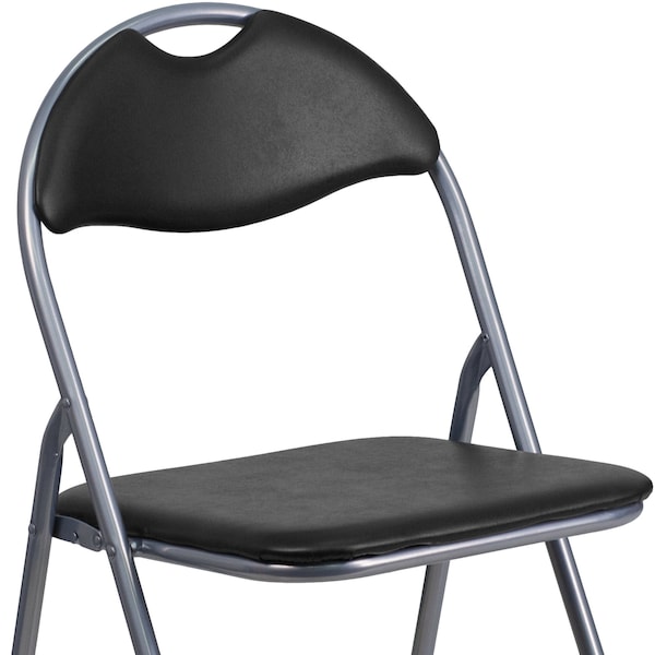 Flash Furniture Black Vinyl Folding Chair - 4-YB-YJ806H-GG