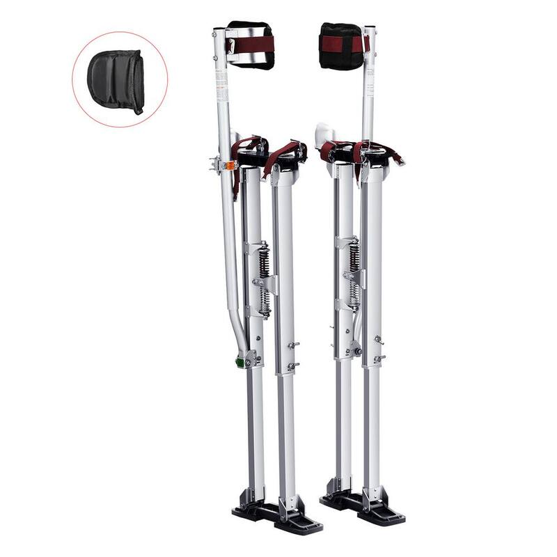 SVOPES 36 in.-50 in. Adjustable Aluminum Drywall Stilts with Protective Knee Pads, Durable Non-slip Tools for Painting, Silver - SGBGQYCYS3650PY9HV0-0827