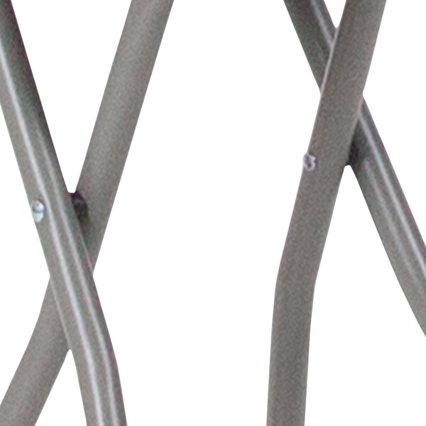 Flash Furniture Foldable Stool with Black Plastic Seat and Titanium Frame - 2-DAD-YCD-30-GG