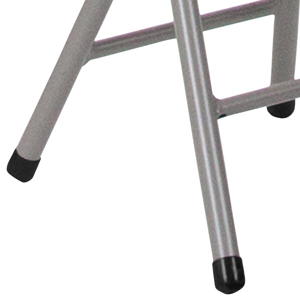 Flash Furniture Foldable Stool with Black Plastic Seat and Titanium Frame - 2-DAD-YCD-30-GG