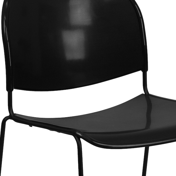 Flash Furniture Black Stack Chair-Black Frame - 5-RUT-188-BK-GG