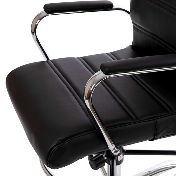Flash Furniture Black LeatherSoft Drafting Chair with Foot Ring - GO-2286B-BK-GG